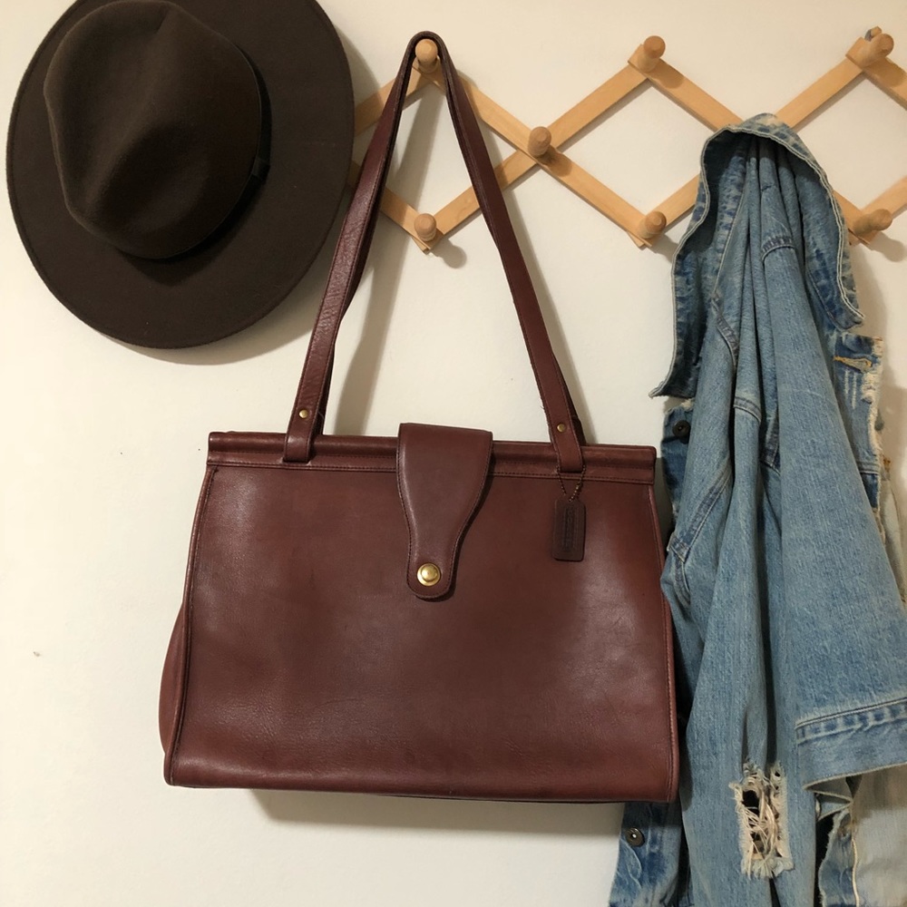 Vintage RARE Coach BARCLAY XL Tote OXBlood